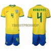 Original Trikotsatz Brasilien Marquinhos 4 Heimtrikot WM 2022 Für Kinder